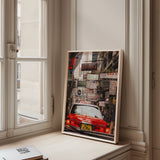 Hong Kong Street 12x12 framed print in natural oak floating frame