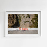 No Diving 12x9 print in gallery frame