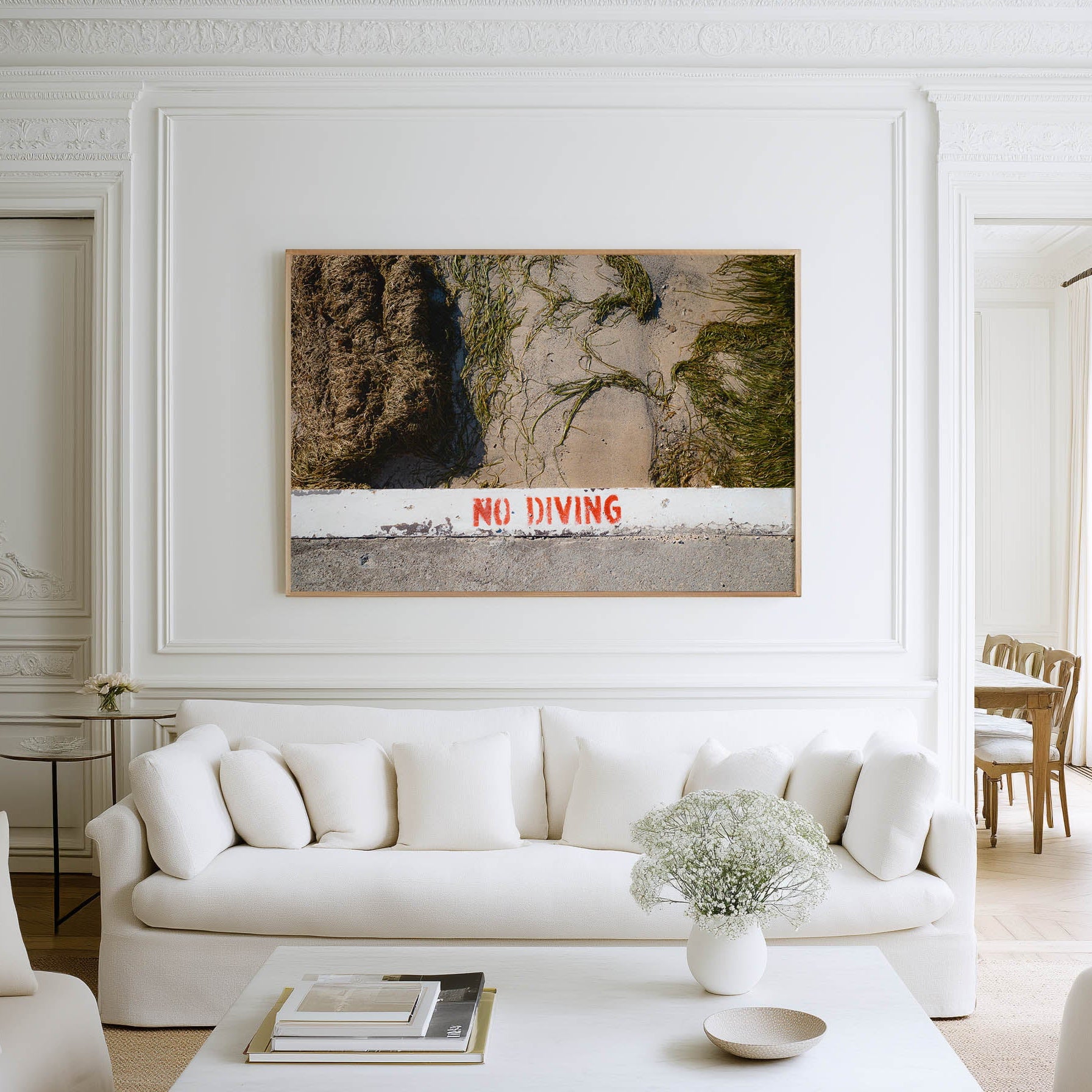 No Diving 24x18 print in gallery frame